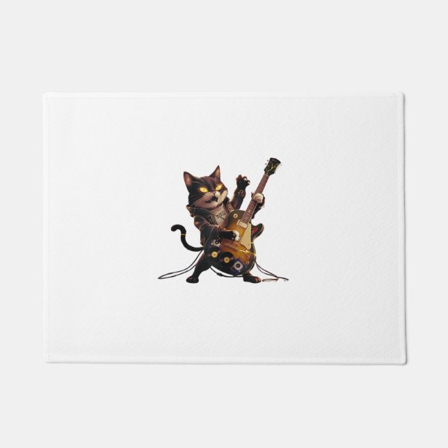 Retro Music Lover Heavy Metal Electric Gitarre Fun Fußmatte (Vorderseite)