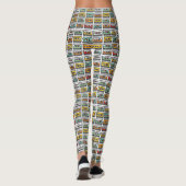 Retro Music Mix Cassette Tape farbig Gemustert Leggings (Rückseite)