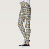 Retro Music Mix Cassette Tape farbig Gemustert Leggings (Links)