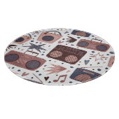 Retro Music Nahtlos Vintages Muster. Schneidebrett (Ecke)