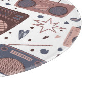 Retro Music Nahtlos Vintages Muster. Schneidebrett (Ecke)