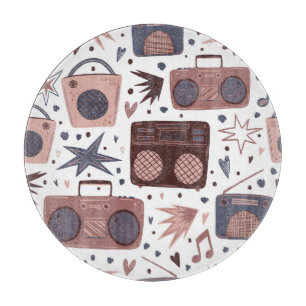 Retro Music Nahtlos Vintages Muster. Schneidebrett