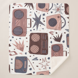 Retro Music Nahtlos Vintages Muster. Sherpadecke