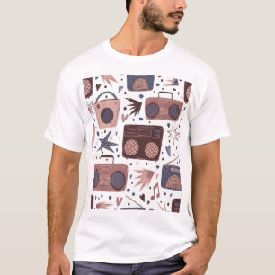 Retro Music Nahtlos Vintages Muster. T-Shirt