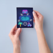 Retro Music Neon signiert Graduierungsparty Einlad Flyer (Gruppe)