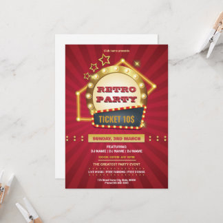 Retro Music Party Flyer Template