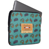 Retro Music Pattern Personalisiertes Mixtape Laptopschutzhülle (Vorne Rechts)