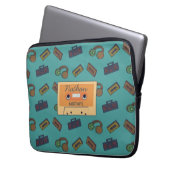 Retro Music Pattern Personalisiertes Mixtape Laptopschutzhülle (Vorderseite Links)