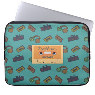 Retro Music Pattern Personalisiertes Mixtape Laptopschutzhülle