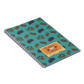 Retro Music Pattern Personalisiertes Mixtape Notizblock (Rechte Seite)
