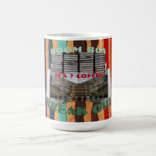 Retro Music, Tower Blocks und Boom Box Tasse (Mittel)