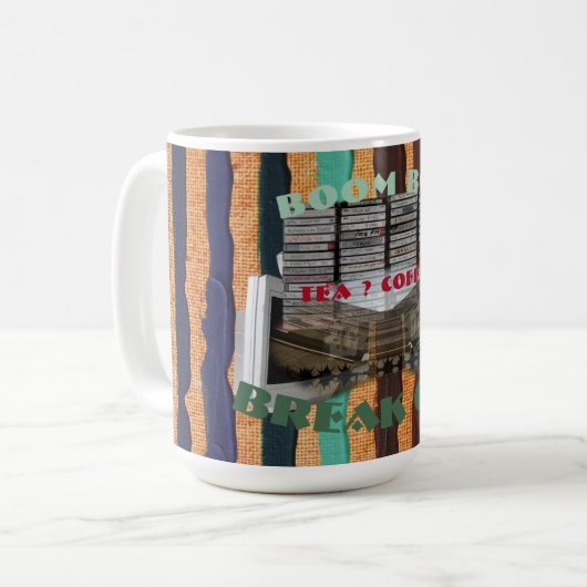 Retro Music, Tower Blocks und Boom Box Tasse (Vorderseite Links)
