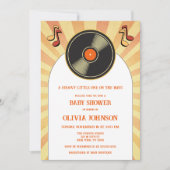 Retro Music Vinyl Groovy Kinderdusche Einladung (Vorderseite)