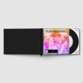 Retro Music Vinyl Record Cover Wedding Gästebuch (Voll)