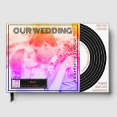 Retro Music Vinyl Record Cover Wedding Gästebuch (Vorderseite)