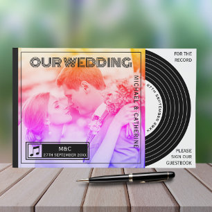 Retro Music Vinyl Record Cover Wedding Gästebuch