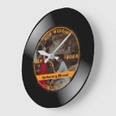 Retro Music Vinyl Record Foto Hochzeit Große Wanduhr (Winkel)