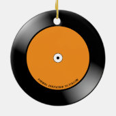 Retro Music Vinyl Record Foto Hochzeit Keramik Ornament (Hinten)