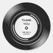 Retro Music Vinyl Record Simple Wedding Vielen Dan Runder Aufkleber (Vorderseite)