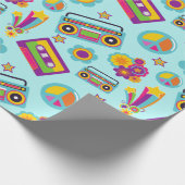 Retro Musical 60er Theme Party Geschenkpapier (Ecke)