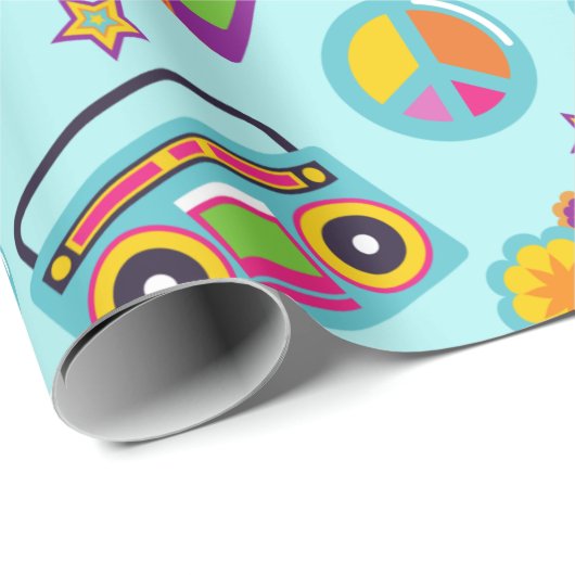 Retro Musical 60er Theme Party Geschenkpapier (Rolleneckpunkt)