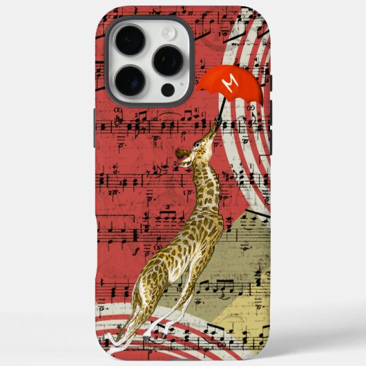 Retro Musical Flying Giraffe Roter Schirm Case-Mate iPhone Hülle (Rückseite)