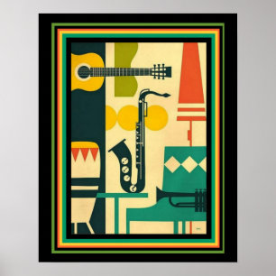 Retro Musical Instrument Print 16x20 Poster