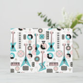 Retro Musical Mayhem Einladung (Stehend Vorderseite)