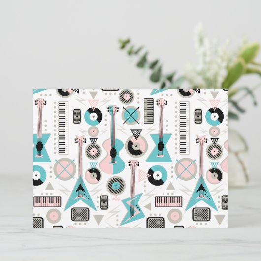 Retro Musical Mayhem Einladung (Stehend Vorderseite)