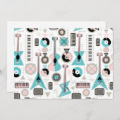 Retro Musical Mayhem Einladung (Vorne/Hinten)