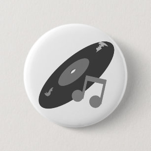 Retro Musik-Aufzeichnung u. Anmerkungs-Grau Button