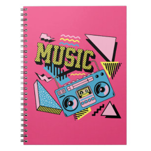 Retro-Musik-Boombox-Design Notizblock