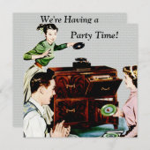 Retro-Musik Einladung (Vorne/Hinten)