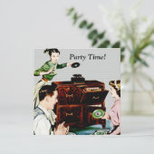 Retro-Musik Einladung (Stehend Vorderseite)