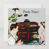 Retro-Musik Einladung (Vorderseite)