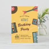 Retro-Musik Einladung (Stehend Vorderseite)