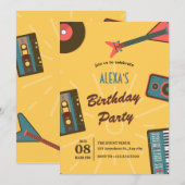 Retro-Musik Einladung (Vorne/Hinten)