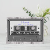 Retro Musik-Kassetten-Band-Disco-Party Einladung (Stehend Vorderseite)