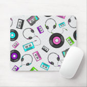 Retro Musik-Muster Mousepad (Mit Mouse)