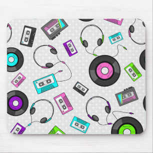 Retro Musik-Muster Mousepad