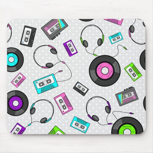 Retro Musik-Muster Mousepad (Vorne)