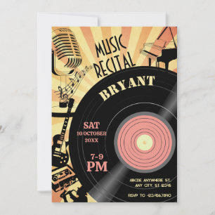 Retro-Musik Vintage-Recital-Festival Einladung