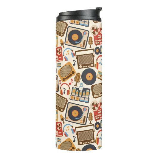 Retro-Musikelement Thermosbecher (Nach links gedreht)