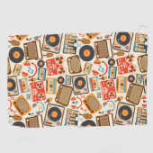 Retro-Musikelemente Golfhandtuch (Horizontal)