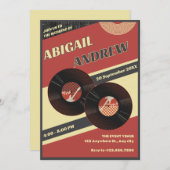 Retro-Musikhochzeit Einladung (Vorne/Hinten)