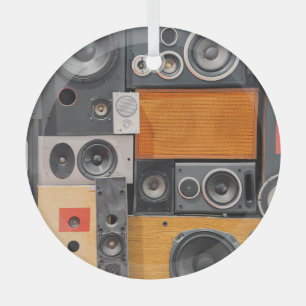 Retro-Musiklautsprecher-Wanddesign Ornament Aus Glas
