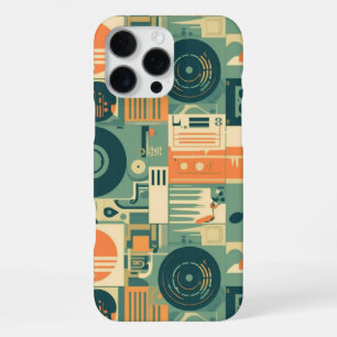 Retro-Musikliebhaber Abstract Vinyls Bänder iPhone 16 Pro Max Hülle