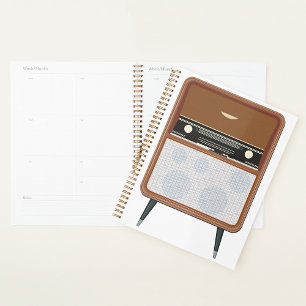 Retro-Musikliebhaber Funkgerät im Mid-Century-Stil Planer