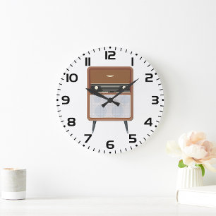 Retro-Musikliebhaber Funkgerät Mitte des Jahrhunde Große Wanduhr
