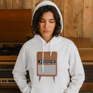 Retro-Musikliebhaber Funkgerät Mitte des Jahrhunde Hoodie